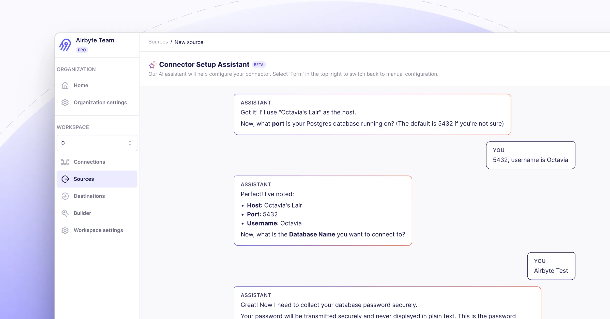 AI-Configured Connections in Airbyte